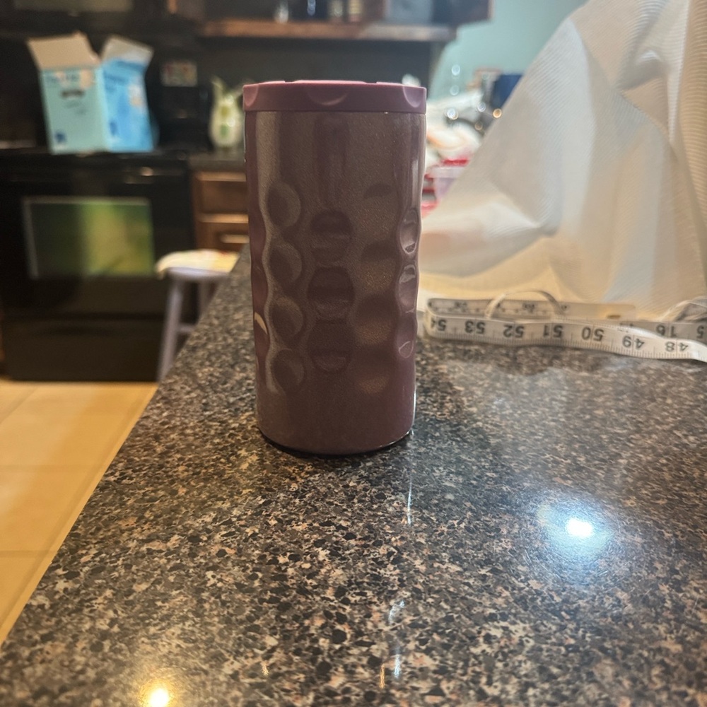HoochHog Purple Glitter slim can koozie